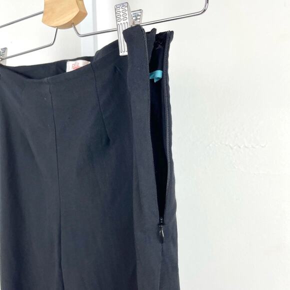 PERSIFOR 2 Flat Front Side Zip Pants Slim Leg Cropped Slit Hem Stretch USA Black - Picture 5 of 6